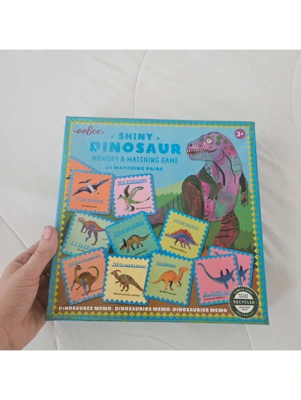 eeBoo Shiny Dinosaur Memory & Matching Game 24 Pairs Ages 3+